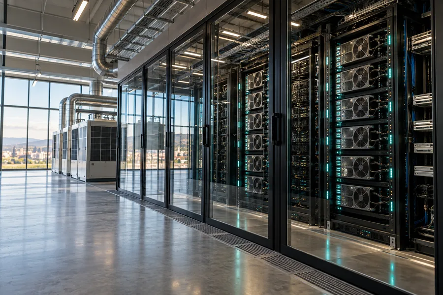 Conceptual close-up of compute hardware
